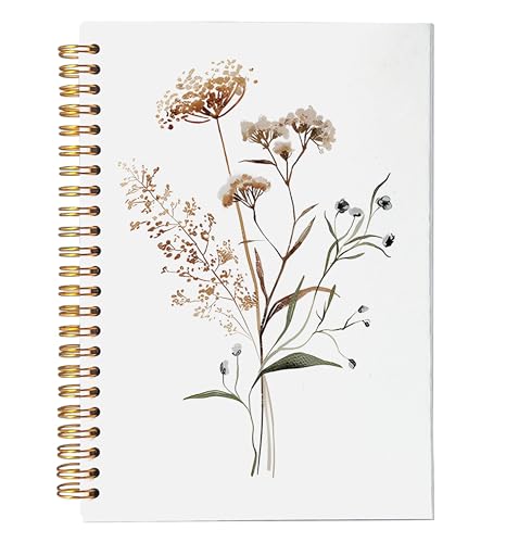 NEGIGA Vintage Boho Floral Notebook Journal, Retro Wildflower Aesthetic Journal for Women, Cottagecore Botanical Notebooks, Boho Office Supplies, Spiral Notebook 5.5x8.3 von NEGIGA