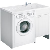 Negrari - Waschmaschinenabdeckschrank mit umkehrbarem Waschbecken aus pvc Weiss 109x60 cm mod. Irene von NEGRARI