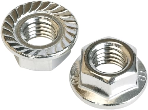 10 Stück Sperrzahnmuttern M3 DIN 6923 Edelstahl A2 - Flanschmuttern mit Sperrverzahnung (UKV) - Edelstahlmuttern - Sechskantmuttern mit Flansch und Zahnrippen - V2A Inox rostfrei von NEIF Kleineisenwaren
