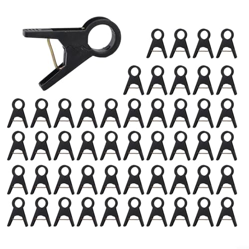 50 Stück Outdoor-Pflanzenstütz-Clips zur Unterstützung von Reben und Kletterpflanzen in Ihrem Garten (18 mm schwarz) von NEIQIUWING