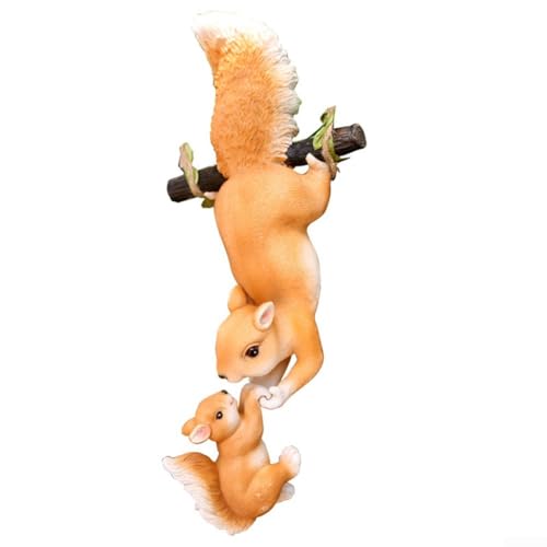 Eichhörnchen Gartenfigur wetterbeständig Kunstharz Dekostück für den Außenbereich von NEIQIUWING