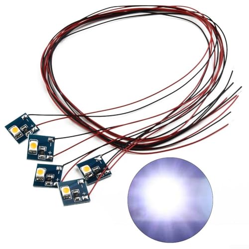 Für Modelleisenbahn-LED-Licht-Set enthält 5 verdrahtete 12 V LEDs für den Innenbau (kaltes Licht) von NEIQIUWING