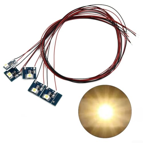 Für Modelleisenbahn-LED-Licht-Set enthält 5 verdrahtete 12-V-LEDs für den Innenbau (warmes Licht) von NEIQIUWING