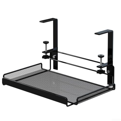 Geräumiges Kabelmanagement-Tablett unter dem Schreibtisch mit verstellbarer Höhe von 4 5 ~ 8 5 cm, zur Reduzierung von Unordnung auf dem Schreibtisch und zur Verbesserung der Effizienz (schwarz, L) von NEIQIUWING