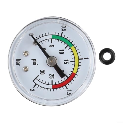 Manometer Wasser Manometer für Intex 11224 14 und 16 Zoll Sandfilter Pumpen Pool Druckmanometer Wasser Manometer Wasserdruck Sandfilteranlage mit Edelstahlgehäuse und Doppelskala von NEIQIUWING