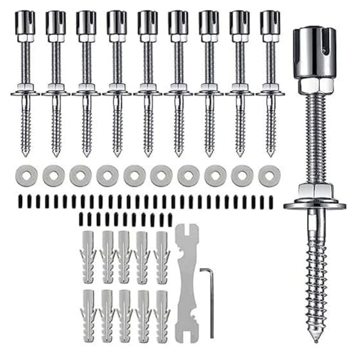 Starkes Wanddrahtspalier-Set mit Edelstahl-Konstruktion zur Unterstützung von Kletterpflanzen bis zu 150 kg und ermöglicht verschiedene Layout-Designs (15,8 m Anzug) von NEIQIUWING