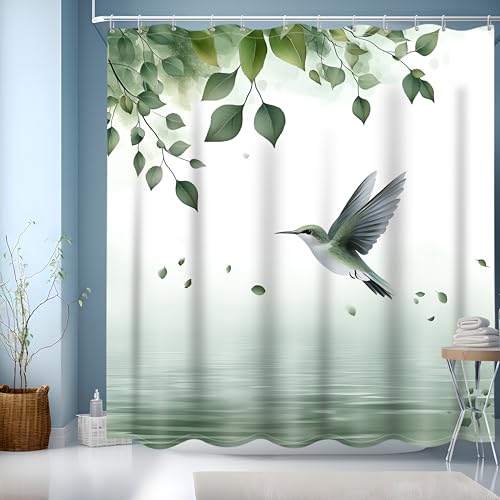 NEJLCTOROUS Duschvorhang 180x180 cm Grün Blätter, Wasserdicht Waschbar Duschvorhänge, Beschwerter Saum, Badevorhänge mit Ösen und 12 Duschvorhangringe für Badezimmer, Badewanne NEJLCTOROUS Duschvorhang 180x180 cm Grün Blätter, Wasserdicht Waschbar Duschvorhänge, Beschwerter Saum, Badevorhänge mit Ösen und 12 Duschvorhangringe für Badezimmer, Badewanne von NEJLCTOROUS