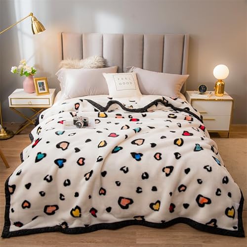 Kuscheldecke Plüsch Warm Gemütlich Decken Superweiche Leopardenmuster Polyesterdecke Gestrickte Sofa Überwurfdecke Wendbare Strickdecke Flauschig Decke Sofadecke für Couch Bett von NEKOMARUKE