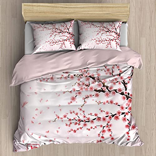 NEKOMARUKE BettwäSche 135x200 Hellrosa KirschblüTen Japan FrüHling Kinder Bettbezug Set 2teilig Mikrofaser Weiche Bettbezug mit Reißverschluss und Kissenbezüge NEKOMARUKE BettwäSche 135x200 Hellrosa KirschblüTen Japan FrüHling Kinder Bettbezug Set 2teilig Mikrofaser Weiche Bettbezug mit Reißverschluss und Kissenbezüge von NEKOMARUKE