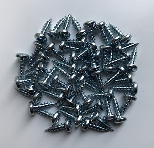 NELI 50x Spanplattenschrauben (neu), Holzschrauben, silber verzinkt, Maße: 3,5 x 16mm, Vollgewinde, Möbelschrauben für Scharniere (z.B. für Besta Scharniere), Kreuzschrauben, Halbrundkopf, panhead von NELI