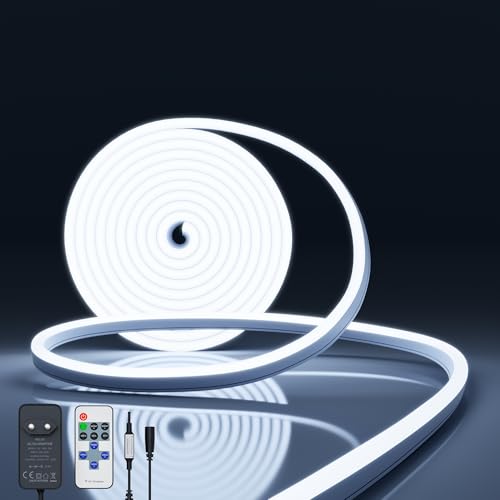 NELUX Neon LED Strip 2 Meter Weiss Streifen Wasserdicht Lichtband Aussen Outdoor. LED Band Light Stripe Weiß Aussenbereich Außen Lichtleiste. Inklusive Fernbedienung Dimmbar und Netzteil 12V NELUX Neon LED Strip 2 Meter Weiss Streifen Wasserdicht Lichtband Aussen Outdoor. LED Band Light Stripe Weiß Aussenbereich Außen Lichtleiste. Inklusive Fernbedienung Dimmbar und Netzteil 12V von NELUX