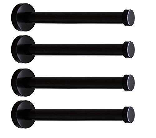 NELXULAS Klassische schwarze Edelstahl-Wandhalterung, Handtuchhaken, Kleiderbügel, Handtaschenhaken, 4 Stück (20,3 cm) von NELXULAS
