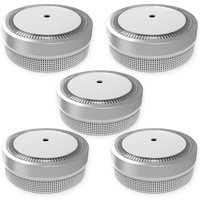 NEMAXX® 5-Pack M1-Mini Rauchmelder – Photoelektrischer Warnmelder nach DIN EN 14604 – Integrierte 3 V Lithium-Batterie – Ø 71,6 mm Mini-Design – von NEMAXX