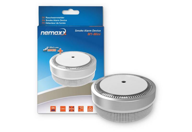 NEMAXX M1-Mini Rauchmelder silber nach DIN EN14604 & VdS Rauchmelder NEMAXX M1-Mini Rauchmelder silber nach DIN EN14604 & VdS Rauchmelder von NEMAXX
