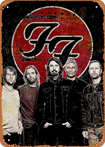 The Bands Foo Fighters Metall Blechschild Poster Vintage Kunst Wanddekoration 30,5 x 20,3 cm von NEMOSINE