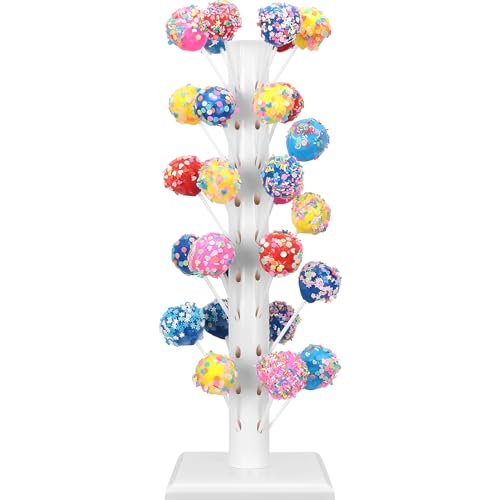 NEMTMCUA Lollipop Stand Holz mit 60 Löchern Lollipop Display Gefüllte Lollipop Ständer Ständer für Süßigkeiten Dessert Hochzeit Geburtstag Babyparty von NEMTMCUA