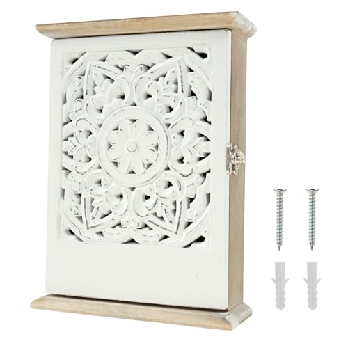 Vintage Holz Wand Schlüsselschrank Box mit 6 Haken - Dekorativer minimalistischer Schlüsselhalter für Home Office, Eingang, Flur, Schlafzimmer, Wohnzimmer Vintage Holz Wand Schlüsselschrank Box mit 6 Haken - Dekorativer minimalistischer Schlüsselhalter für Home Office, Eingang, Flur, Schlafzimmer, Wohnzimmer von NEMTMCUA