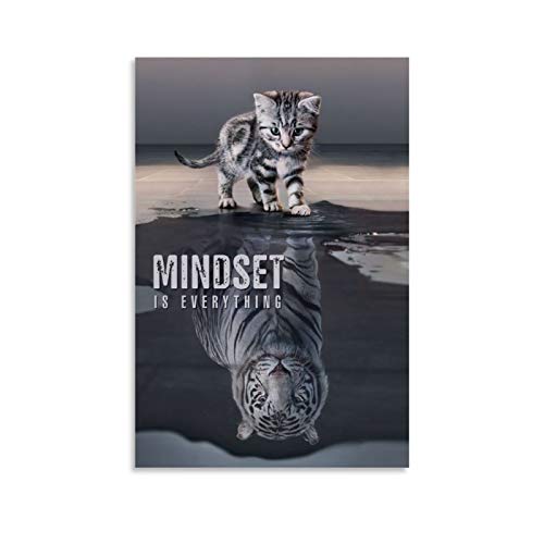 NENBN Kunstdruck auf Leinwand, Motiv: The Tiger; Mindset Is Everything, 50 x 75 cm von NENBN