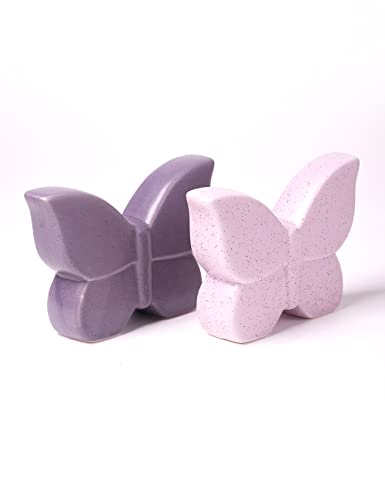 NENBOLEC 2pcs Schmetterling Statue Skulptur Modern Geschenk Arts Tier Dekor Keramik 12cm von NENBOLEC