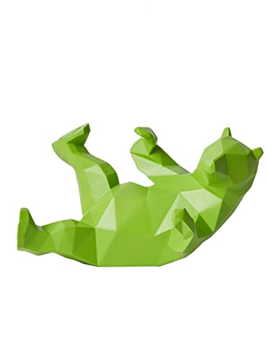 NENBOLEC Modern Skulptur Arts Bär Dekor Figuren Tier Statue Geschenk Polyresin Grün 31cm von NENBOLEC