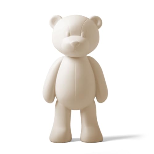 NENBOLEC Bär Dekor Figuren Modern Skulptur Arts Tier Statue Geschenk Polyresin Weiß 30cm von NENBOLEC