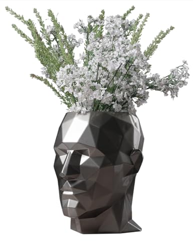 NENBOLEC Pflanzen Blumentopf Modern Skulptur Arts Geschenk Kopf Figuren Dekor Statue Wohnzimmer Ornament Polyresin Pflanzkübel 24cm von NENBOLEC