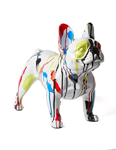 NENBOLEC Bulldogge Figuren Skulptur Tier Statue Cartoon Dekor Polyresin Arts Geschenk 42cm von NENBOLEC