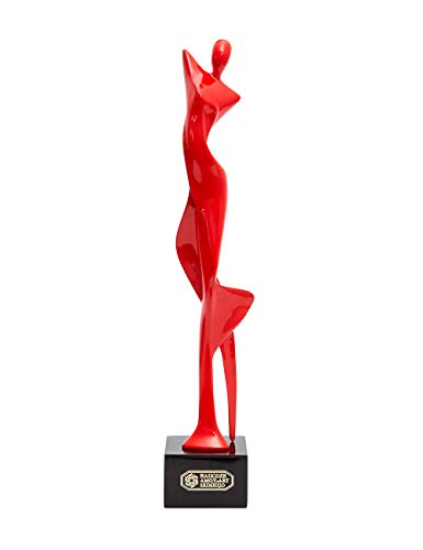 NENBOLEC Frau Statue Skulptur Modern Arts Figuren Yoga Geschenk Dekor Polyresin Rot 36cm von NENBOLEC