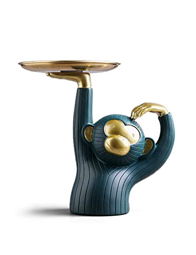 NENBOLEC Affen Skulptur Figuren Modern Geschenk Dekor Vorratsdosen Keksdose Polyreisn 21cm von NENBOLEC