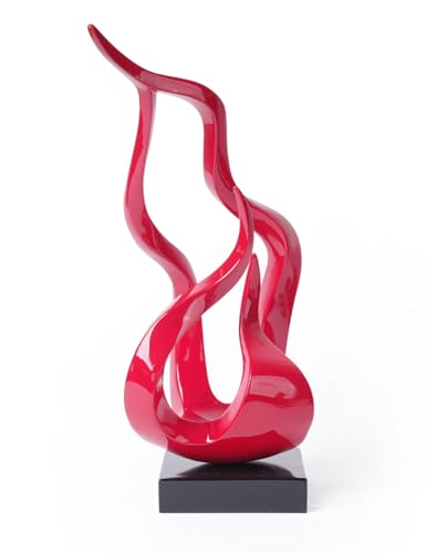 NENBOLEC Modern Skulptur Geschenk Abstrakte Arts Flamme Dekor Figuren Polyresin Rot 42cm von NENBOLEC
