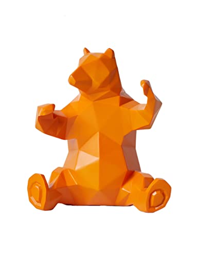 NENBOLEC Modern Skulptur Arts Bär Dekor Figuren Tier Statue Geschenk Polyresin Gelb 31cm von NENBOLEC