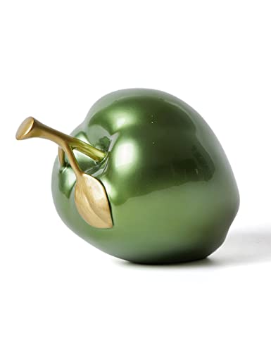 NENBOLEC Apfel Skulptur Statue Modern Dekor Geschenk Abstrakte Figuren Arts Polyresin Grün 18cm von NENBOLEC