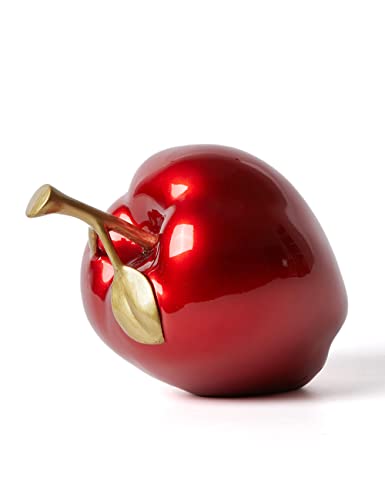 NENBOLEC Apfel Skulptur Statue Modern Dekor Geschenk Abstrakte Figuren Arts Polyresin Rot 18cm von NENBOLEC