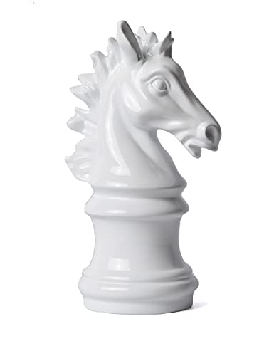 NENBOLEC Schach Skulptur Statue Modern Dekor Geschenk Abstrakte Figuren Arts Polyresin Weiß 25cm von NENBOLEC