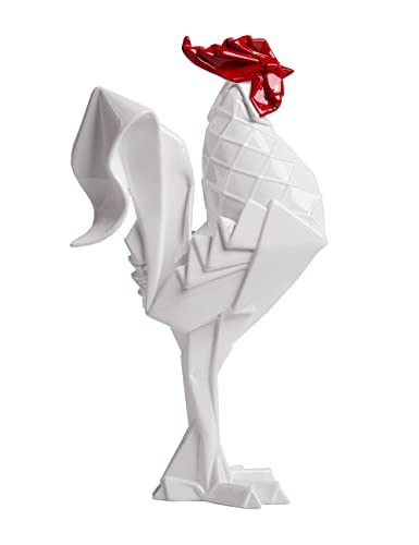 NENBOLEC Hahn Statue Skulpturen Modern Arts Dekor Tier Geschenk Figuren Polyresin Weiß 31cm von NENBOLEC