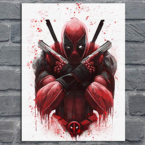 Deadpool Poster Abstrakt Film Silk-Wand-Kunst Digitale Drucke Wohnkultur Wandbild Superheld Kunst auf Leinwand (Size : 50x70cm) von NENDERT