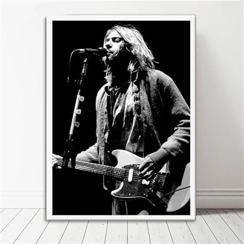 Kurt Cobain Rockmusik-Band-Musik Sänger Stern-Wand-Kunst-Bild Poster und Drucke Leinwand-Malerei for Room Home Decor (Color : 7, Size : No Frame 60x90cm) von NENDERT