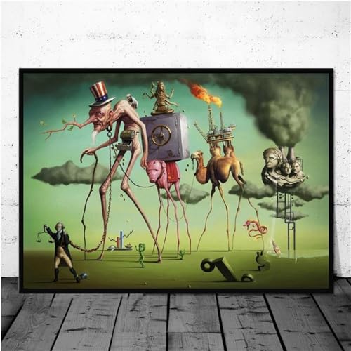 Surrealismus Leinwand Gemälde von Salvador Dali Berühmte Wandkunst Poster und Drucke Wandbilder for Wohnzimmer Wohnkultur (Color : DM1060 A, Size : 60X90cm Unframed) von NENDERT