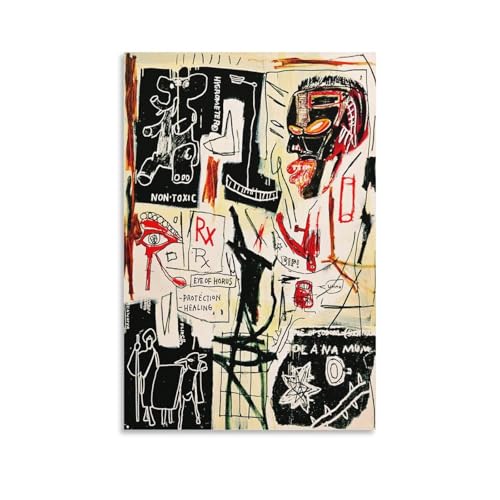 NENGKUAI Graffiti-Kunst-Poster, Jean-Michel Basquiat, Straßenkunst, ohne Titel, Leinwanddruck, dekoratives Gemälde (2419), ungerahmt, 30 x 45 cm von NENGKUAI