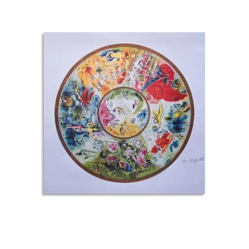 NENGKUAI Marc Chagall Kunstdruck auf Leinwand, Motiv: Decke von Garnier Opéra, dekoratives Gemälde, ungerahmt, 60 x 60 cm NENGKUAI Marc Chagall Kunstdruck auf Leinwand, Motiv: Decke von Garnier Opéra, dekoratives Gemälde, ungerahmt, 60 x 60 cm von NENGKUAI