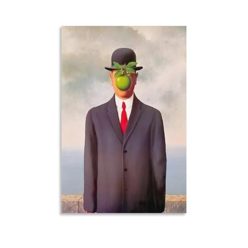 NENGKUAI René Magritte The Son of Man (1964) Wandkunst-Poster, Leinwanddruck, dekoratives Gemälde, ungerahmt, 60 x 90 cm von NENGKUAI