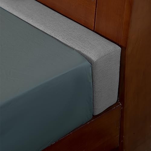 NENIUX Bettspaltfüller in individueller Größe, Abdeckung zwischen Fußteil oder Bettwand, Bettschutz, Matratzenverlängerung, Kopfteilkissen, abnehmbare Armlehnenkissen für Sofa, 120 x 3 x 8 cm, Grau von NENIUX