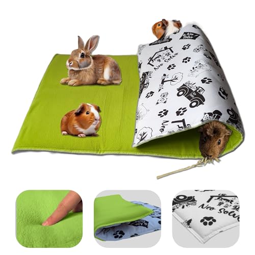 NEO SOLVO Fleece Spielplatzmatte für Meerschweinchen und Kaninchen - Alles in einem: eine Decke, EIN riesiger Tunnel, EIN Haus, EIN Kissen und EIN Bett - 70 cm x 105 cm - Grün NEO SOLVO Fleece Spielplatzmatte für Meerschweinchen und Kaninchen - Alles in einem: eine Decke, EIN riesiger Tunnel, EIN Haus, EIN Kissen und EIN Bett - 70 cm x 105 cm - Grün von NEO SOLVO