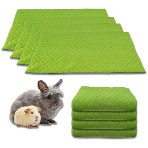 NEO SOLVO 4 Stück Käfigeinlage für Kaninchen und Meerschweinchen mit Abnehmbarer Fleece-Tunneldecke - perfekte Einstreu für Innenkäfige und C&C - saugfähig, wasserdicht - 70 cm x 105 cm - Grün NEO SOLVO 4 Stück Käfigeinlage für Kaninchen und Meerschweinchen mit Abnehmbarer Fleece-Tunneldecke - perfekte Einstreu für Innenkäfige und C&C - saugfähig, wasserdicht - 70 cm x 105 cm - Grün von NEO SOLVO