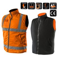 2 in 1 Profi Warnweste, Fleeceweste orange S von NEO TOOLS