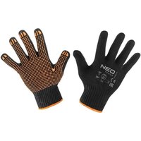 Arbeitshandschuhe mit Noppen schwarz/orange Gr. 8 - Schwarz von NEO TOOLS