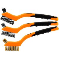Drahtbürsten 3er-Set, 3x7 Reihen (Bürsten aus Stahl-, Nylon- und Messingdraht. Bürstenprofil zur Erhöhung der Reinigungseffizienz.) von NEO TOOLS