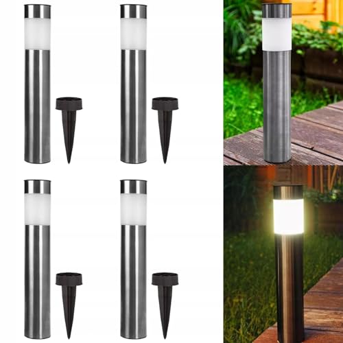 NEO TOOLS 4 Stück Solarlamp für Außen - Solar LED Garten Lichter - Wegeleuchte - aus Edelstahl - Dämmerungssensor - IP44 wasserdicht - Ladezeit 8 Stunde - Höhe 43 cm - Outdoor Pollerleuchte NEO TOOLS 4 Stück Solarlamp für Außen - Solar LED Garten Lichter - Wegeleuchte - aus Edelstahl - Dämmerungssensor - IP44 wasserdicht - Ladezeit 8 Stunde - Höhe 43 cm - Outdoor Pollerleuchte von NEO TOOLS