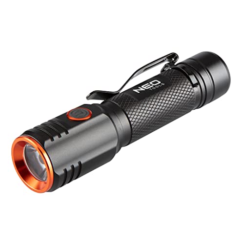NEO TOOLS Akku-Taschenlampe USB C 2000 lm, 20W, CHN LED, Reichweite 180m, Li-Ionen-Akku 3.7V 2200mAh, IPX6, 4h Ladezeit, 4h Betriebszeit, 5 Betriebsfunktionen von NEO TOOLS