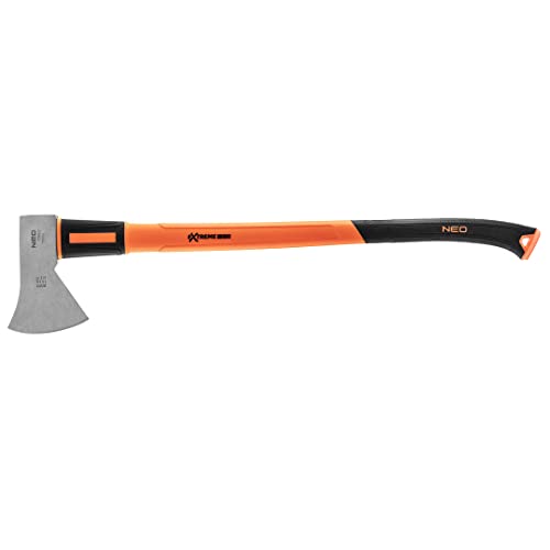 NEO TOOLS Axt 1500 g, Fiberglasgriff, Ergonomisch, robust, widerstandsfähig Rutschfester Griff Langlebiger Stahlkopf nach DIN-Norm Universalaxt zur Bearbeitung von Holz von NEO TOOLS